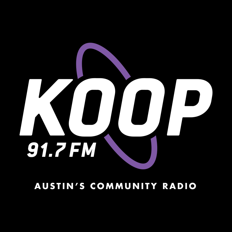 Logo for the KOOP community radio organization.