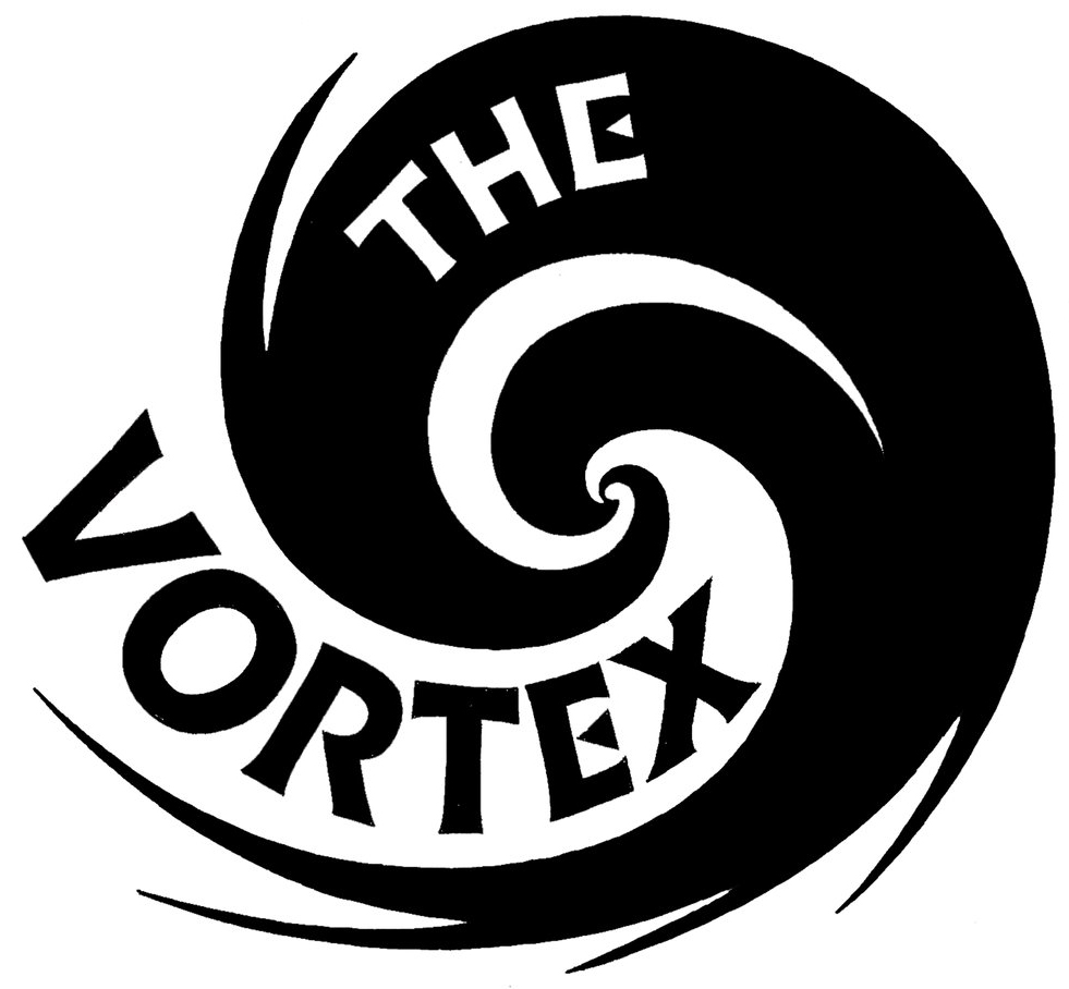 Logo for The VORTEX organization that features a black vortex.